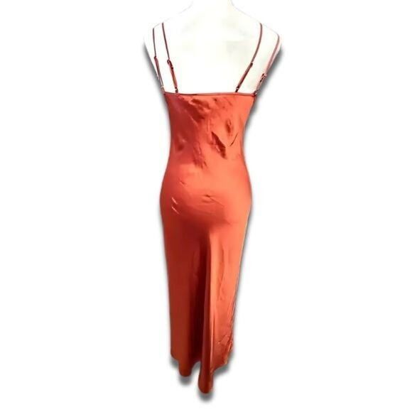 All Saints Vibrant Orange Midi Dress - Picture 5 of 9